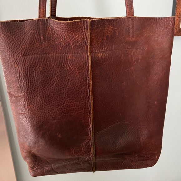 Tall, Large, Distressed Leather Tote by Urban Artisan - Picture 2 of 7